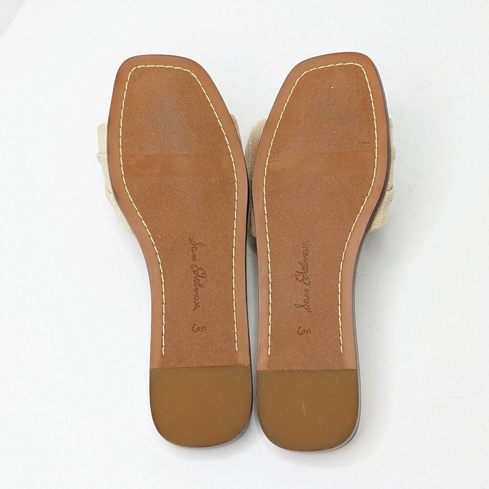 Sam Edelman Beige Bow Slide Sandals with Silver Buckle - Picture 6 of 7